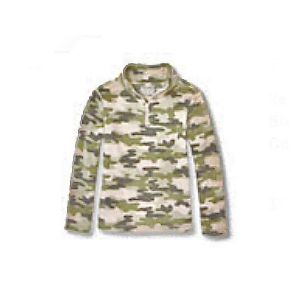 The Children’s Place Camo Long Sleeve Fleece 1/2 Zip Fleece Pullover Top Size 10